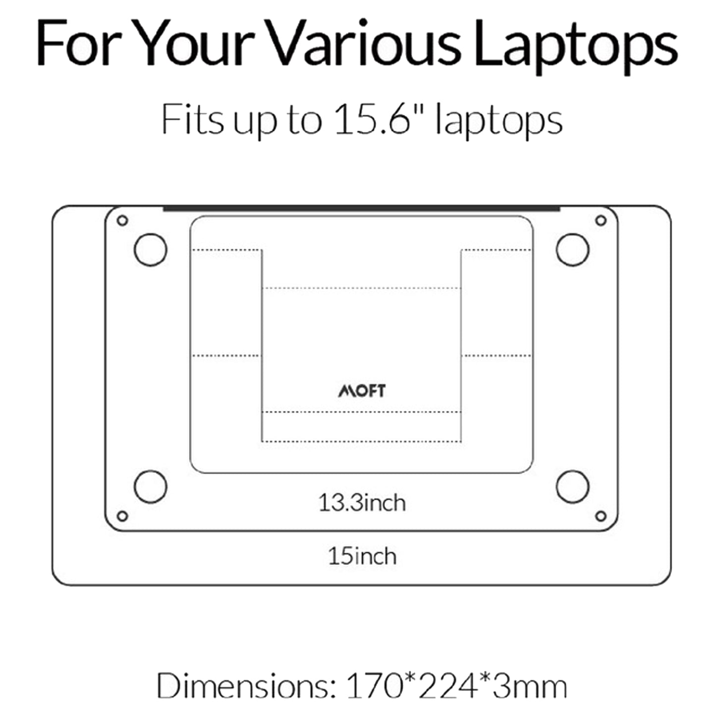 MOFT Laptop Stand Adhesive for Laptop 11" - 15.6" ( Removable Glue ) - Forexengineer -Malaysia- 6972243540510-6972243540527-6972243540589-6972243540572