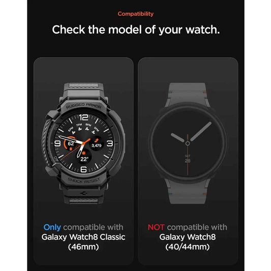 Spigen Rugged Armor Pro for Samsung Galaxy Watch 8 / 8 Classic ( 44mm / 46mm ) Case with Strap