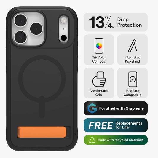 ZAGG Sedona Snap Kickstand with Camera Control Button for iPhone 17 Pro Max - Magsafe Compatible Case