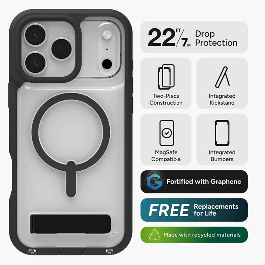 ZAGG Rainier Snap Kickstand with  Control Camera Button for iPhone 17 Pro Max Magnetic Case
