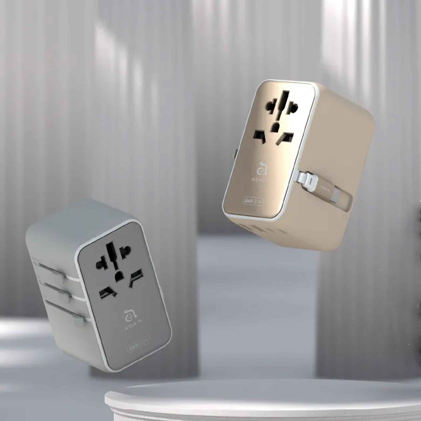 ADAM Elements T35L 35W Universal Travel Adapter with Built-In USB-C Cable
