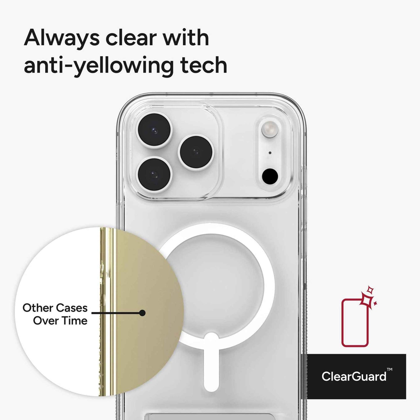 ZAGG Crystal Palace Snap Case with Kickstand and Camera Button for iPhone 17 Pro Max / 17 Pro - Magnetic Case