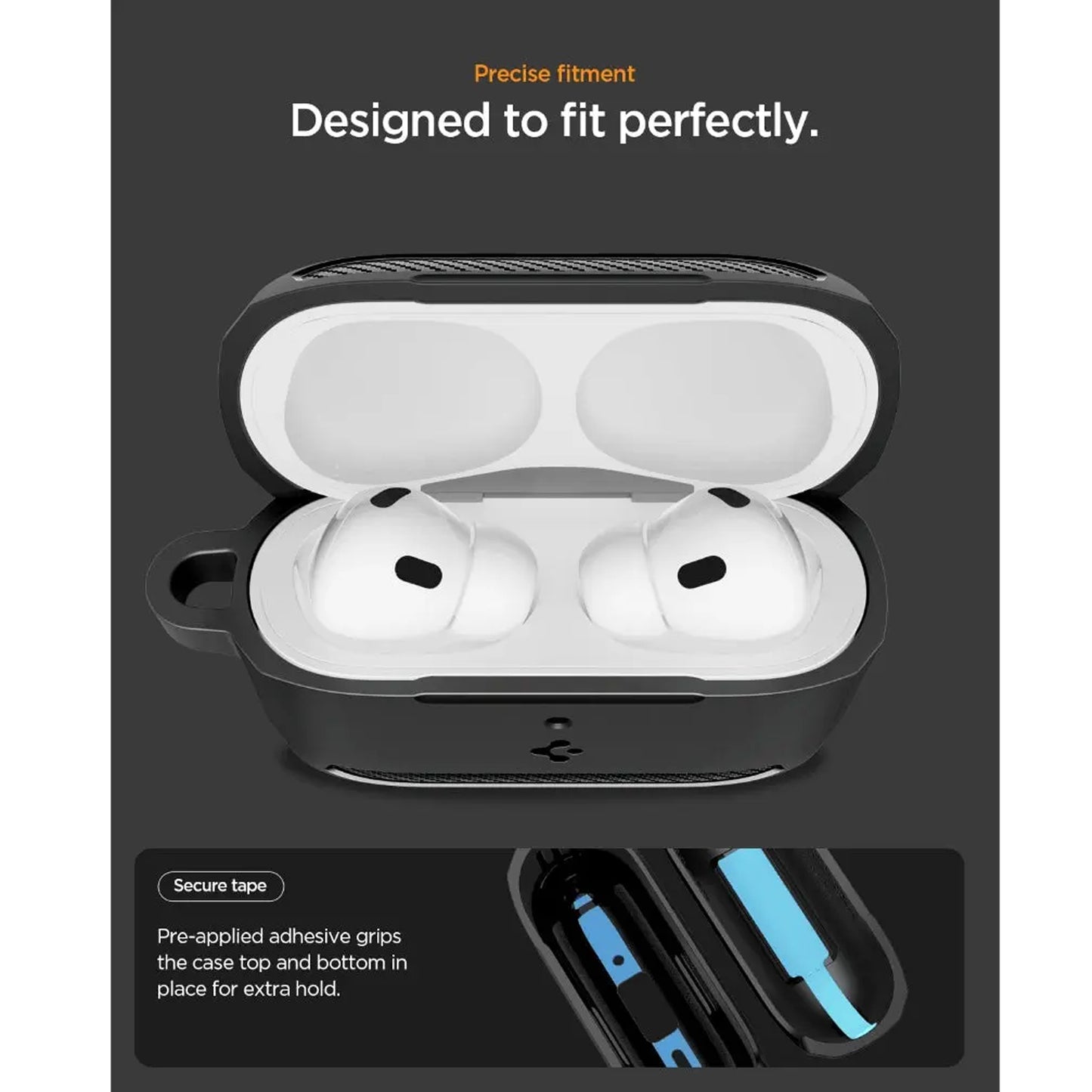 Spigen Rugged Armor for AirPods Pro 3 - Metal Carabiner Included