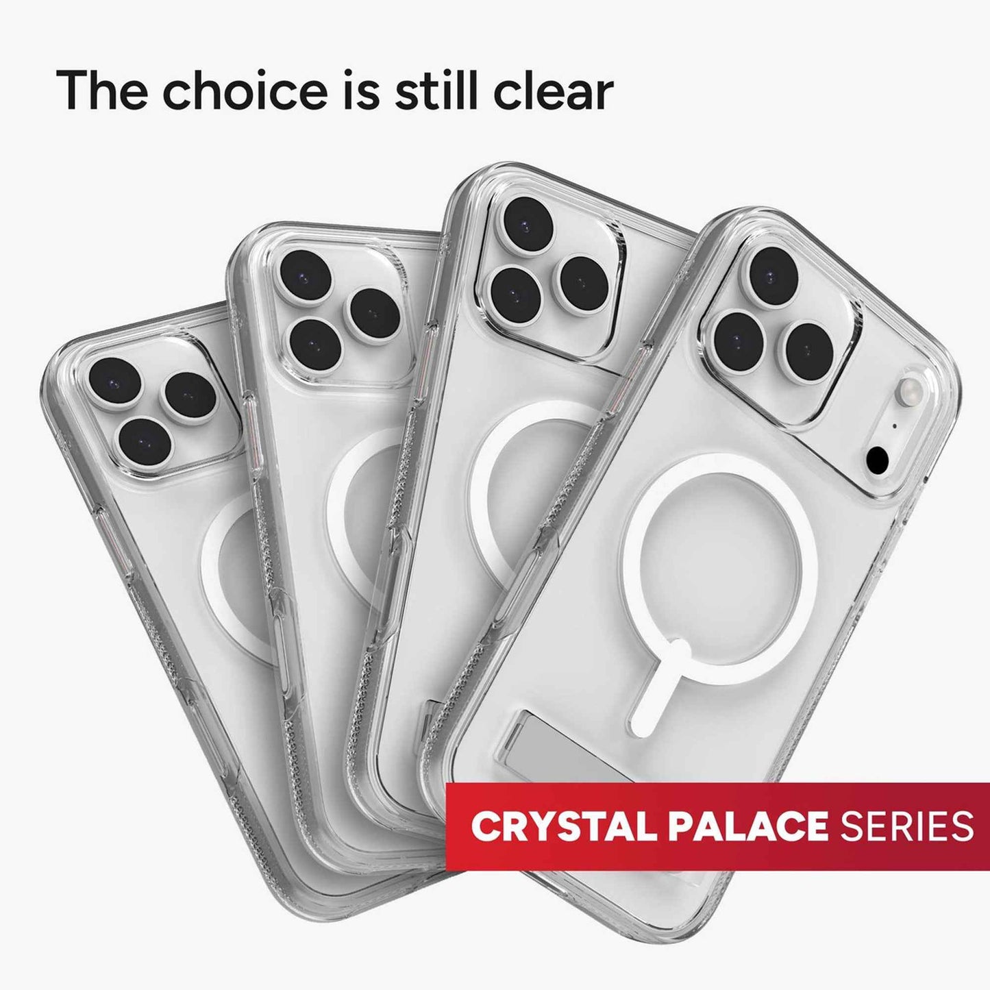 ZAGG Crystal Palace Snap Case with Kickstand and Camera Button for iPhone 17 Pro Max / 17 Pro - Magnetic Case