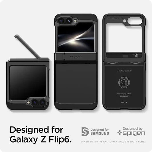 Spigen Tough Armor Pro P for Samsung Galaxy Z Flip 6 - Hinge Protector and Versatile Kickstand - Forexengineer -Malaysia- 8809971228008-8809971231763