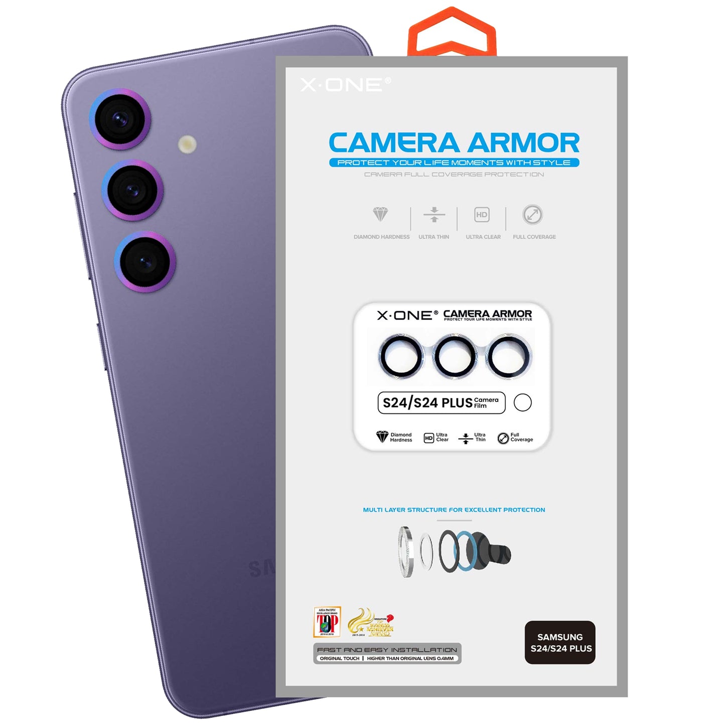 X.One Sapphire Glass Camera Armor Lens Protector for Samsung S24 Series