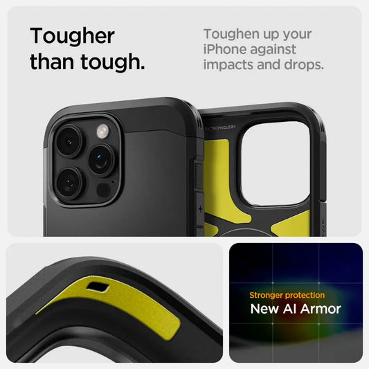 Spigen Tough Armor MagFit for iPhone 16 Series - Build-in Kickstand and MagSafe Compatible - Forexengineer -Malaysia