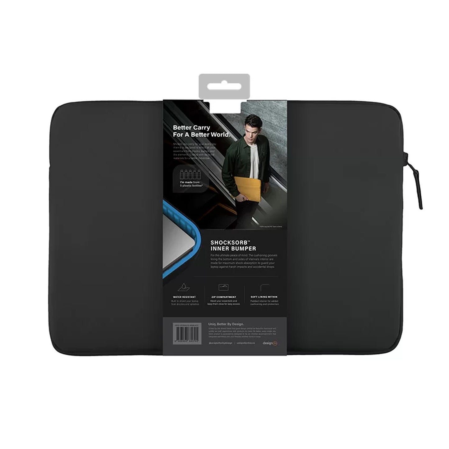 UNIQ Vienna Protective Nylon Laptop and MacBook Sleeve ( Up to 14” ) - Water Resistant Exterior