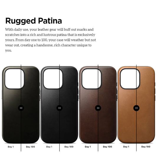 Nomad Modern Leather Case for iPhone 16 Series - MagSafe Compatible - Forexengineer -Malaysia