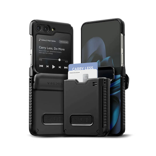 VRS Design Terra Guard Active Go for Samsung Galaxy Z Flip 5 - Case with Wallet Storage - Matte Black - Forexengineer -Malaysia- 8809919629089