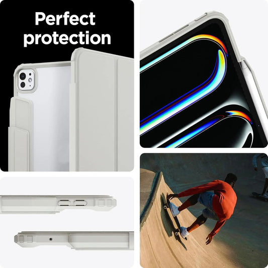 Spigen Airskin Pro Case for iPad Pro 13" / iPad Air 11'' ( 2024 ) M4 - Detachable Front Cover - Gray - Forexengineer -Malaysia- 8809896753388-8809896753487