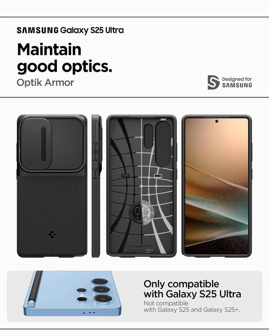 Spigen Optik Armor for Samsung Galaxy S25 Ultra - Case with Camera Protection