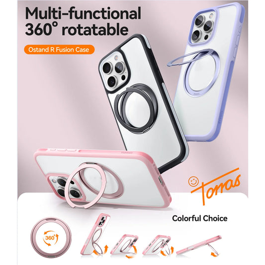 TORRAS Ostand R Fusion Series for iPhone 16 Series - With 360° Rotated Stand and MagSafe Compatible - Forexengineer -Malaysia
