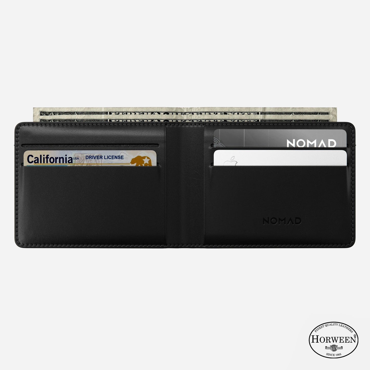 Nomad Bifold Wallet Horween Leather - Holds 15 cards comfortably