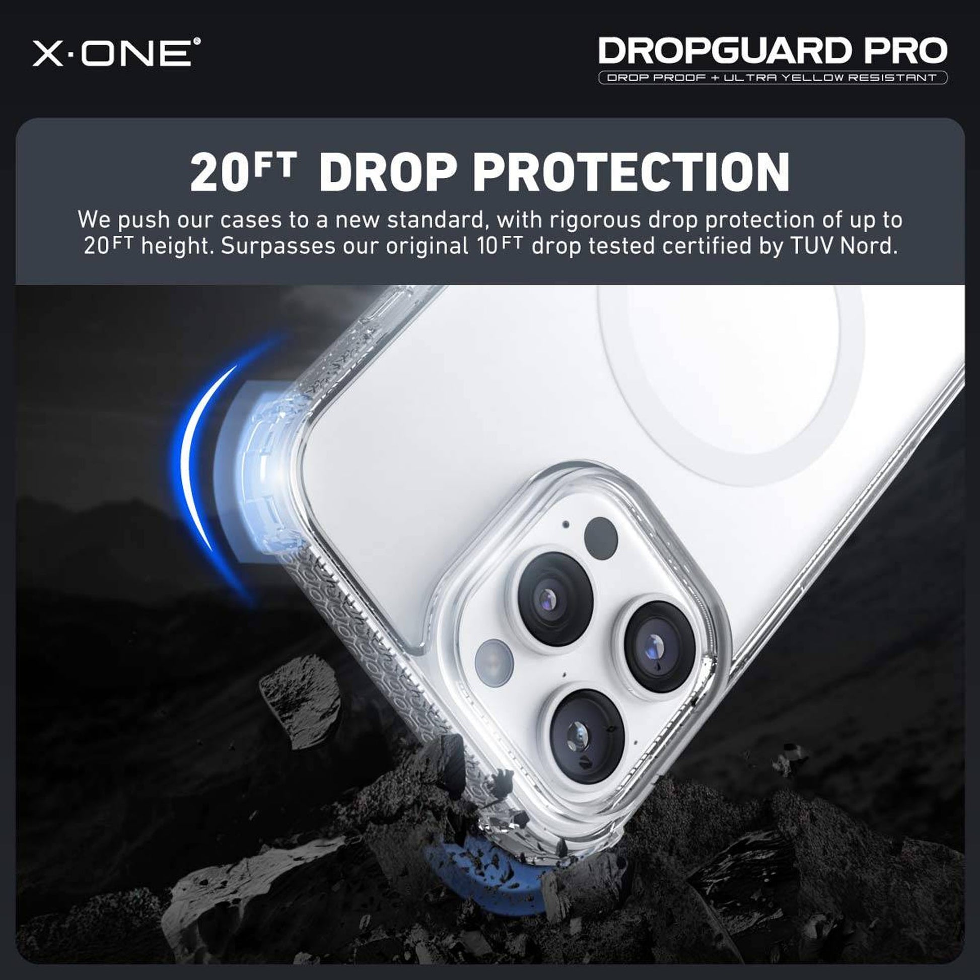 X.One Drop Guard Pro for iPhone 16 Series - Ultra Yellow Resistant and Magsafe Compatible - Forexengineer -Malaysia