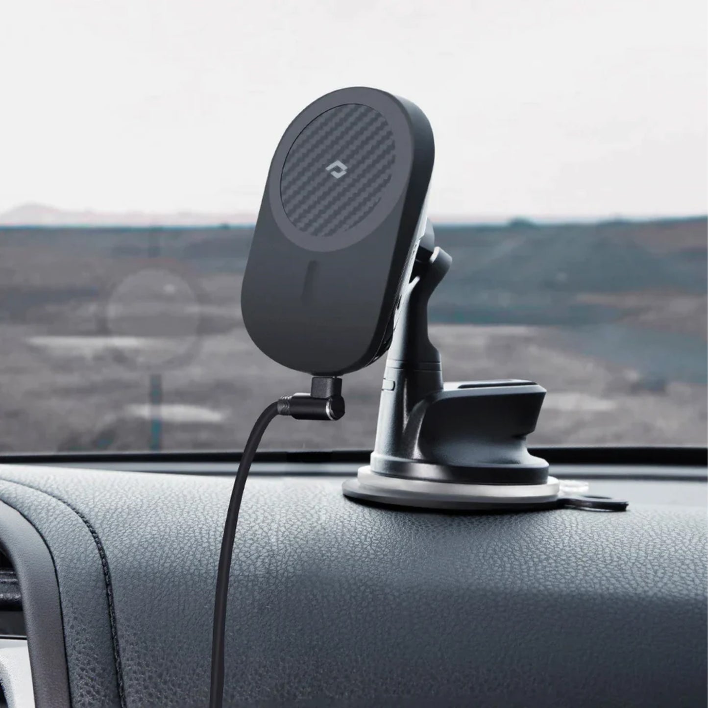 PITAKA MagEZ Car Mount Pro with Wireless MagSafe Charging - Suction Cup