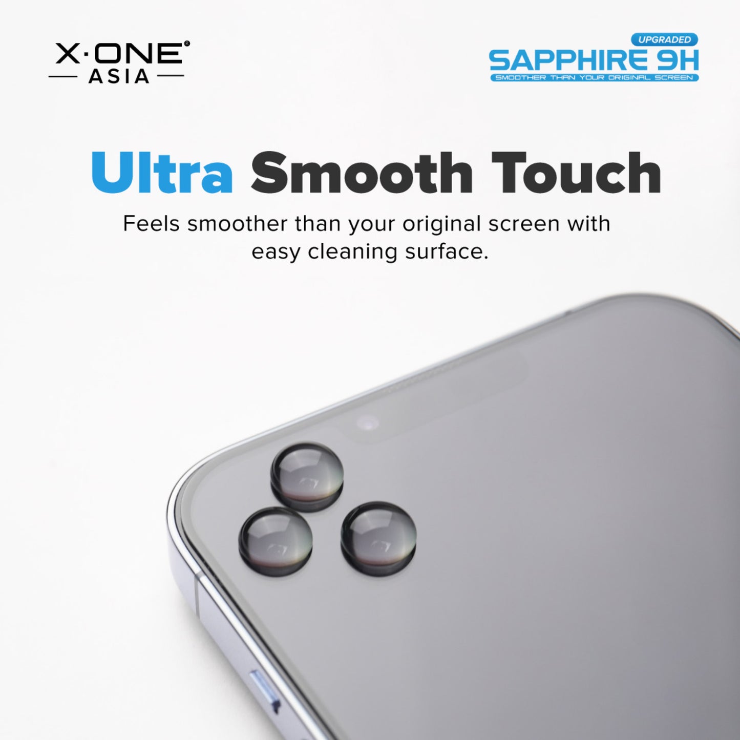 X.One Upgraded Sapphire Coated Glass Screen Protector for iPhone 15 Series with Dust Free Installer Kit