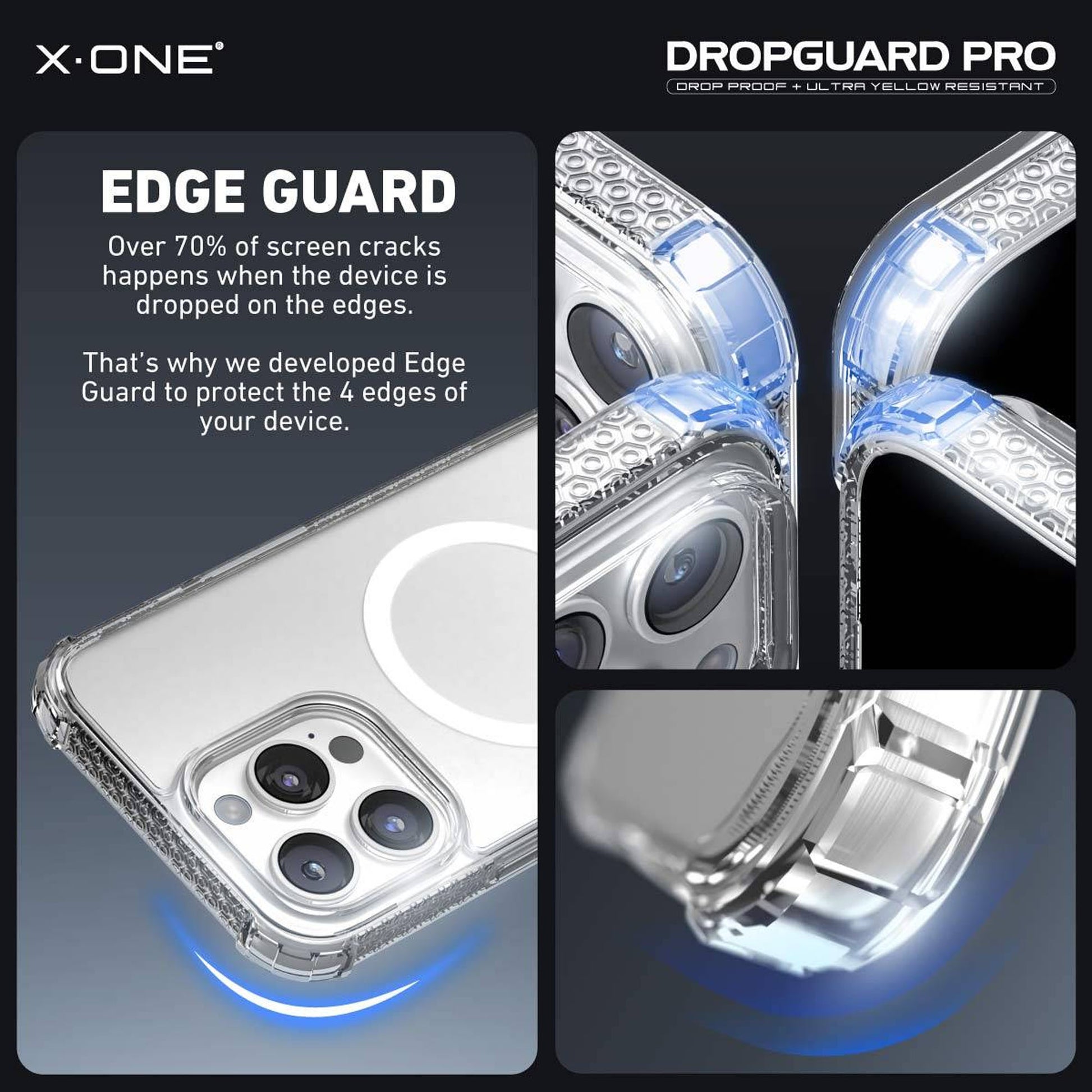 X.One Drop Guard Pro for iPhone 16 Series - Ultra Yellow Resistant and Magsafe Compatible - Forexengineer -Malaysia