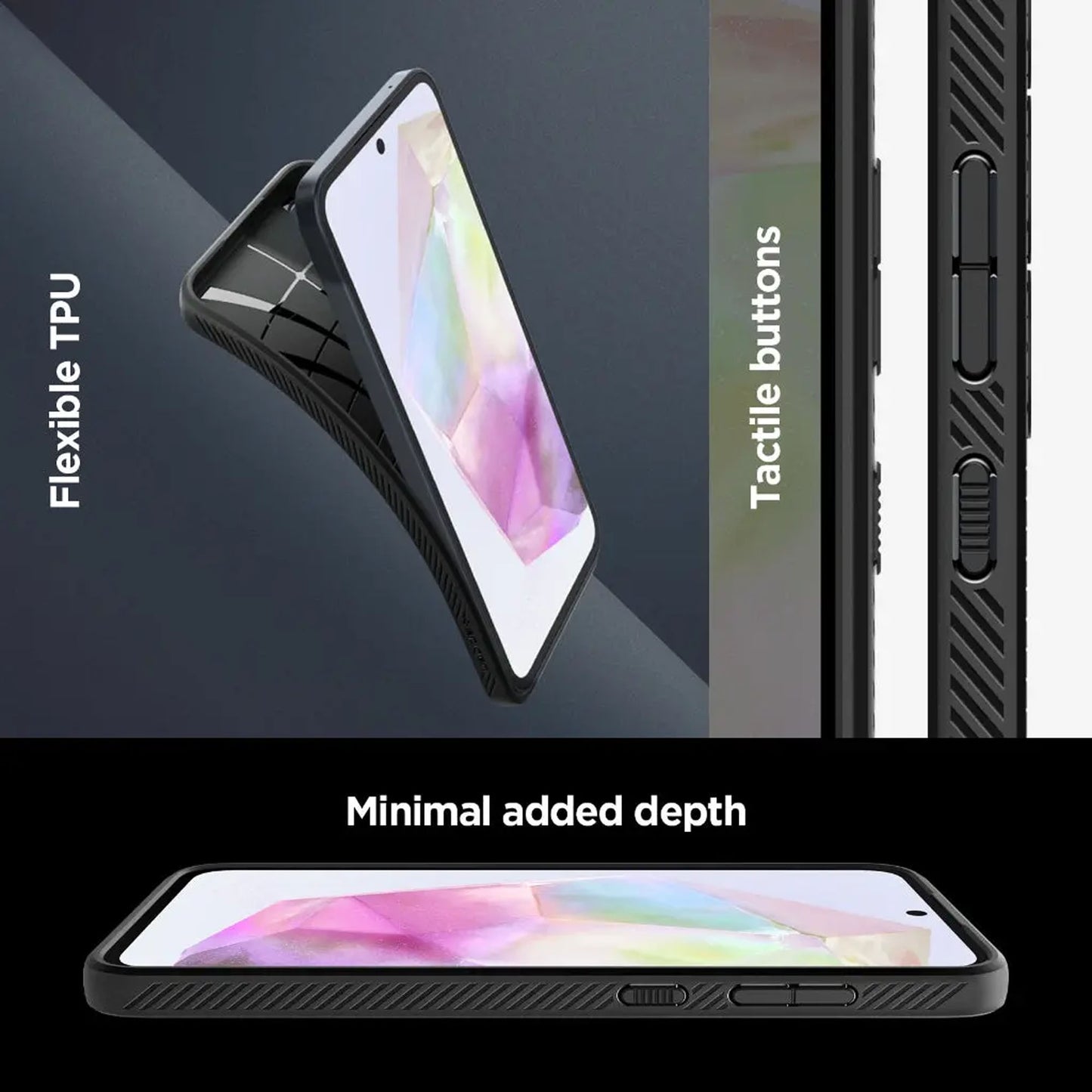 Spigen Liquid Air Case for Samsung Galaxy A35 - Matte Black - Forexengineer -Malaysia- 8809971224314