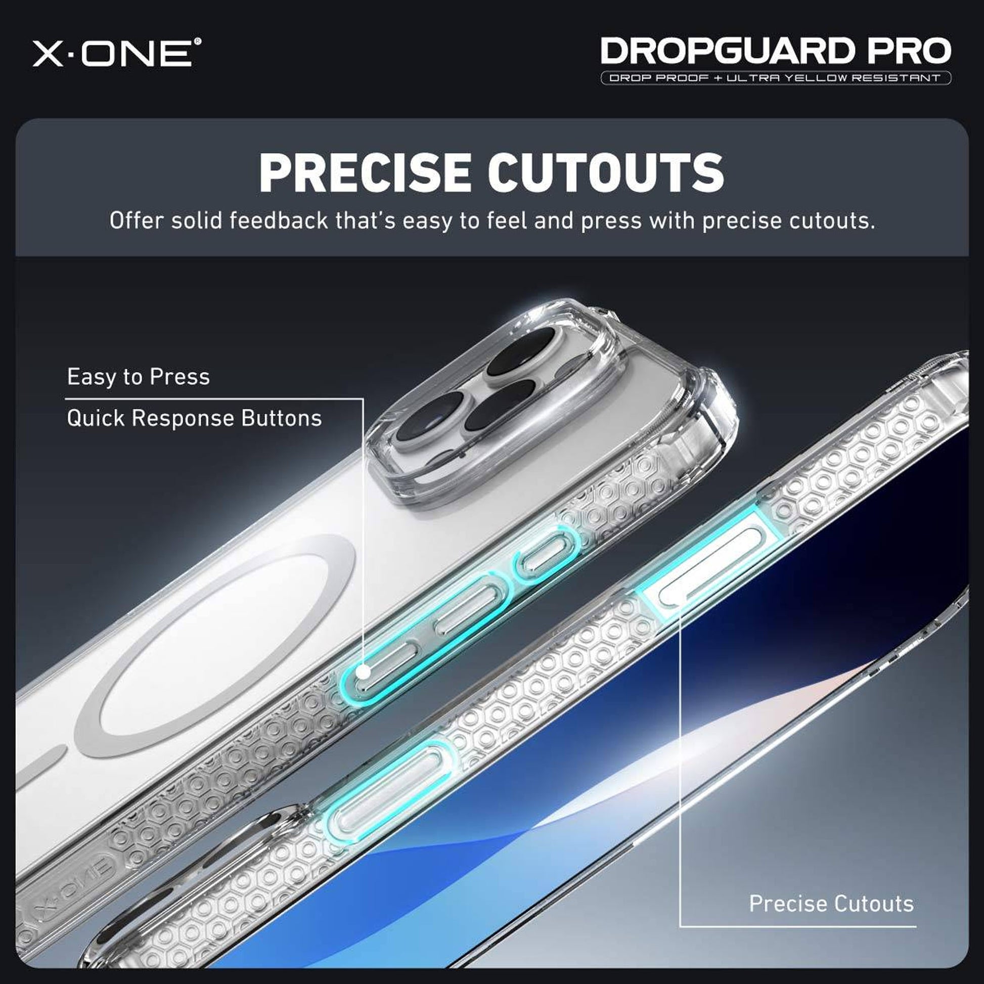 X.One Drop Guard Pro for iPhone 16 Series - Ultra Yellow Resistant and Magsafe Compatible - Forexengineer -Malaysia