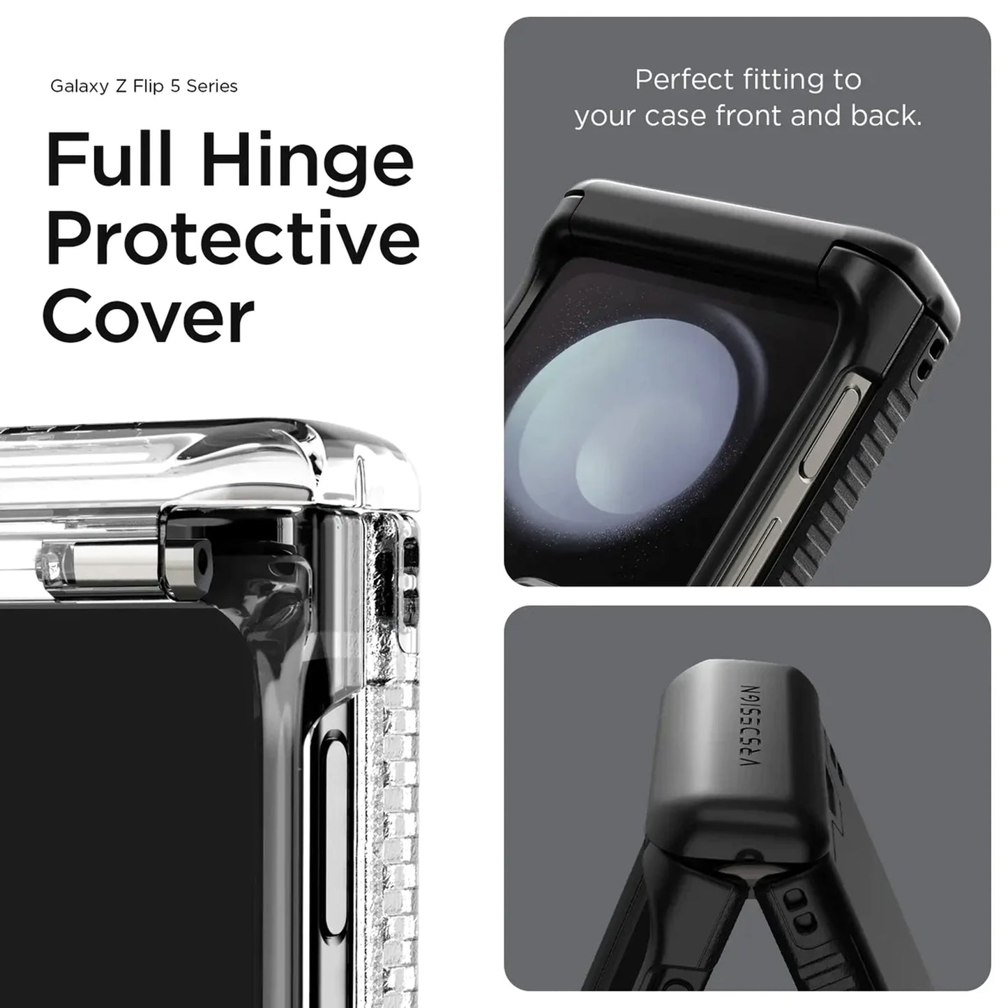 VRS Design Terra Guard Active Go for Samsung Galaxy Z Flip 5 - Case with Wallet Storage - Matte Black - Forexengineer -Malaysia- 8809919629089