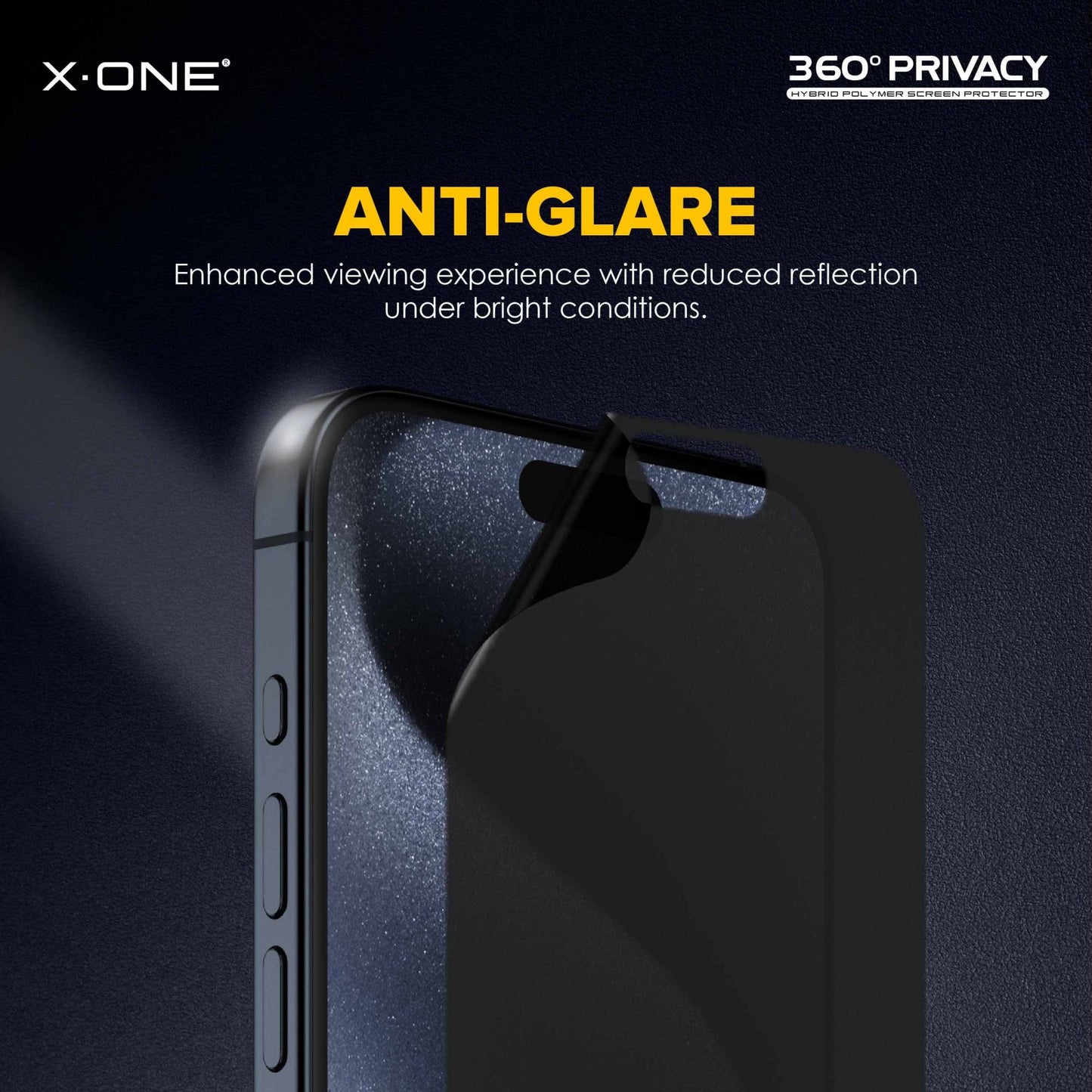 X.One 360° Anti Peeping Privacy Matte Screen Protector  for iPhone 15 / 14 / 13 / 12 Series