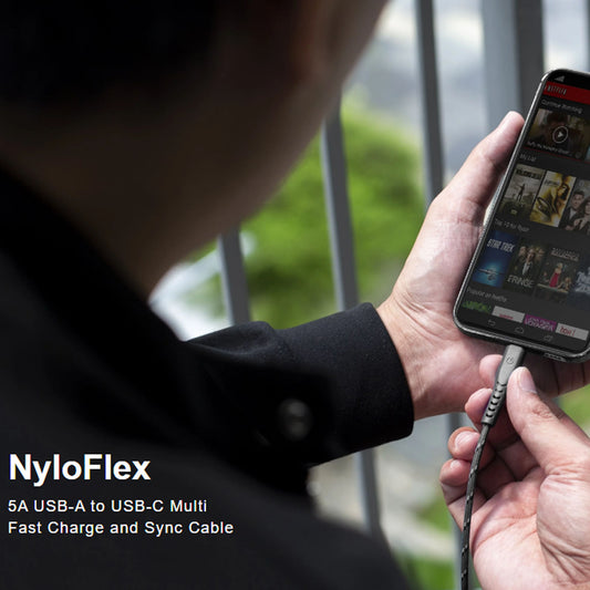 Energea NyloFlex USB-A to USB-C 5A High Speed Universal Cable 1.5M - Black - Forexengineer -Malaysia- 6957879424205
