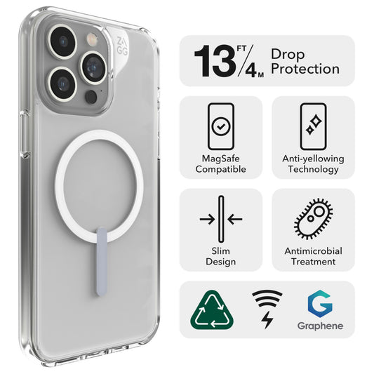ZAGG Crystal Palace Snap for iPhone 15 Series - Magsafe Compatible - Clear - Forexengineer -Malaysia- 840056193529-840056193512-840056193505-840056193499