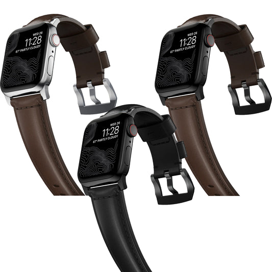 NOMAD Traditional Leather Band for Apple Watch Ultra 2/1 & all previous versions - Forexengineer -Malaysia- 856504004682-856504004675-855848007915