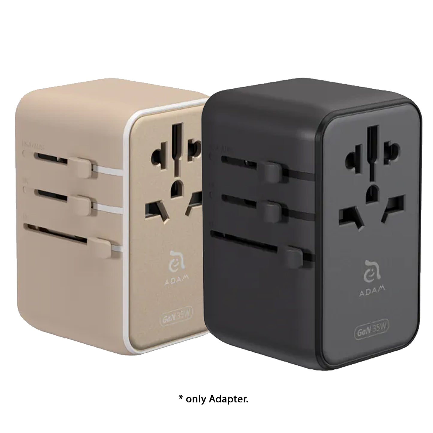 ADAM Elements T35L 35W Universal Travel Adapter with Built-In USB-C Cable