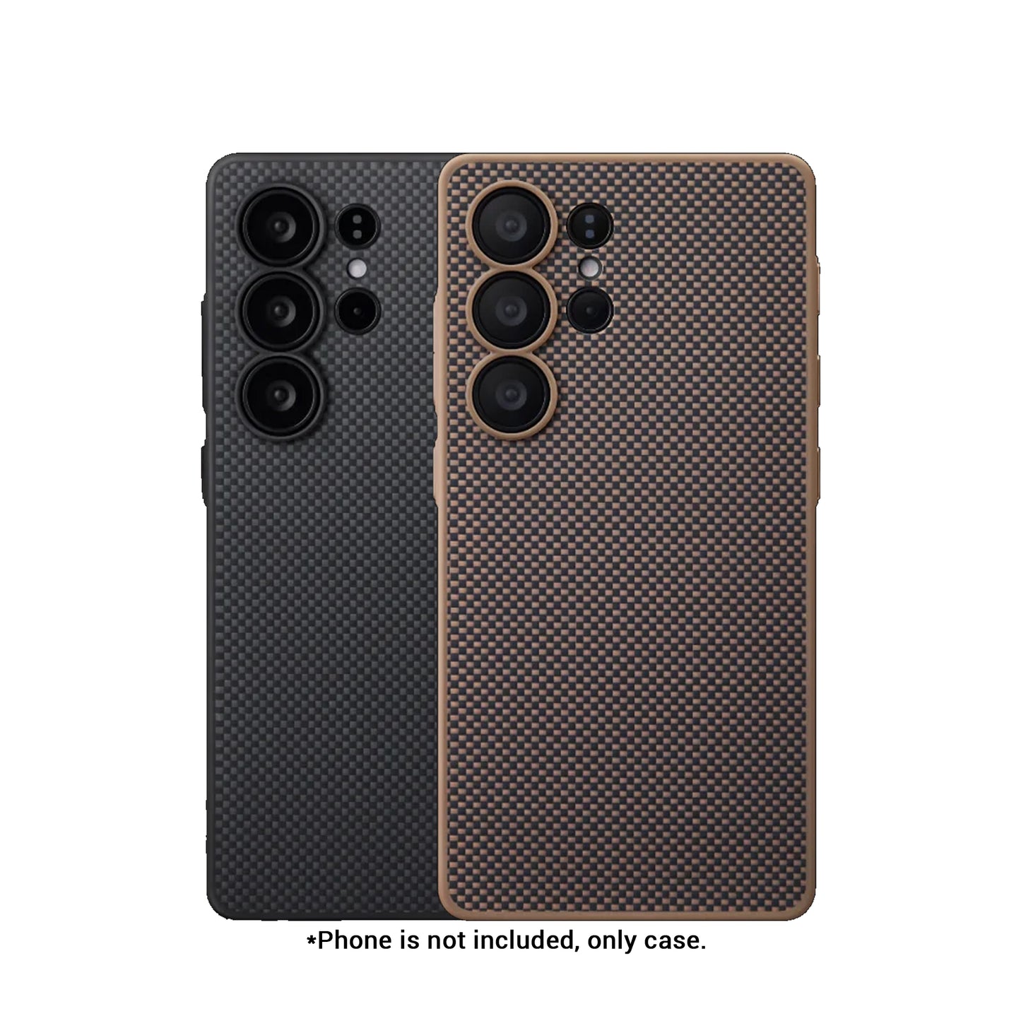 PITAKA PinButton Case Woven Aramid Fiber for Samsung Galaxy S25 Ultra / S24 Ultra - MagSafe Compatible - Forexengineer- 749355415588-749355417438-741654367407- Black / Grey (Plain) / Samsung Galaxy S24 Ultra-Black / Grey (Plain) / Samsung Galaxy S25 Ultra-Black / Gold / Samsung Galaxy S25 Ultra