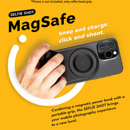 ADAM Elements SELFIE SHOT Magnetic Hand Grip with Power Bank 5000mAh - Wrist Strap and Magnetic Ring Included