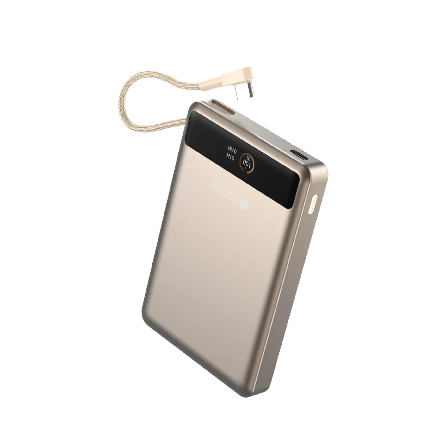 Mazer MagLink70 10,000 mAh Qi2 Certified 15W Magnetic Wireless Power Bank with Built in USB-C Cable ( CCC Certified )
