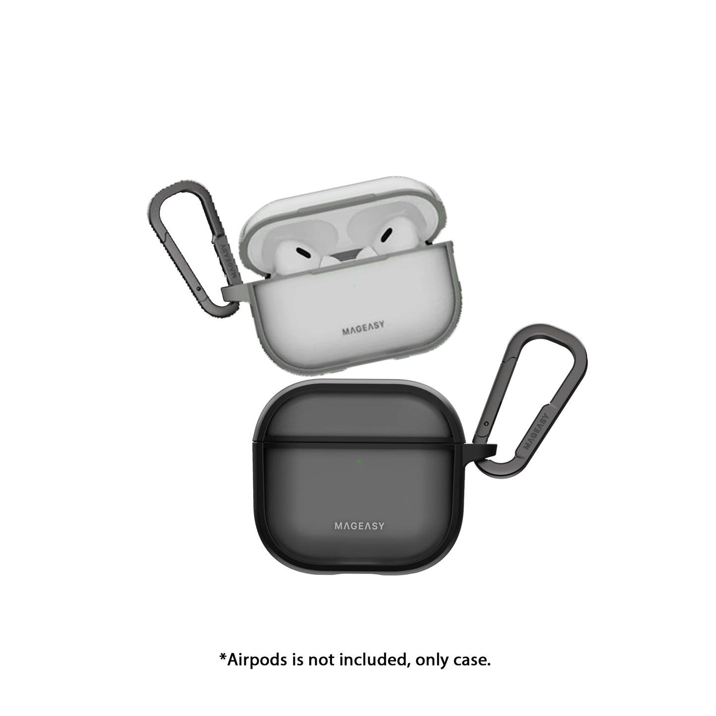MAGEASY Roam with Carabiner for AirPods Pro 1 / AirPods Pro 2 -Wireless Charging Compatible