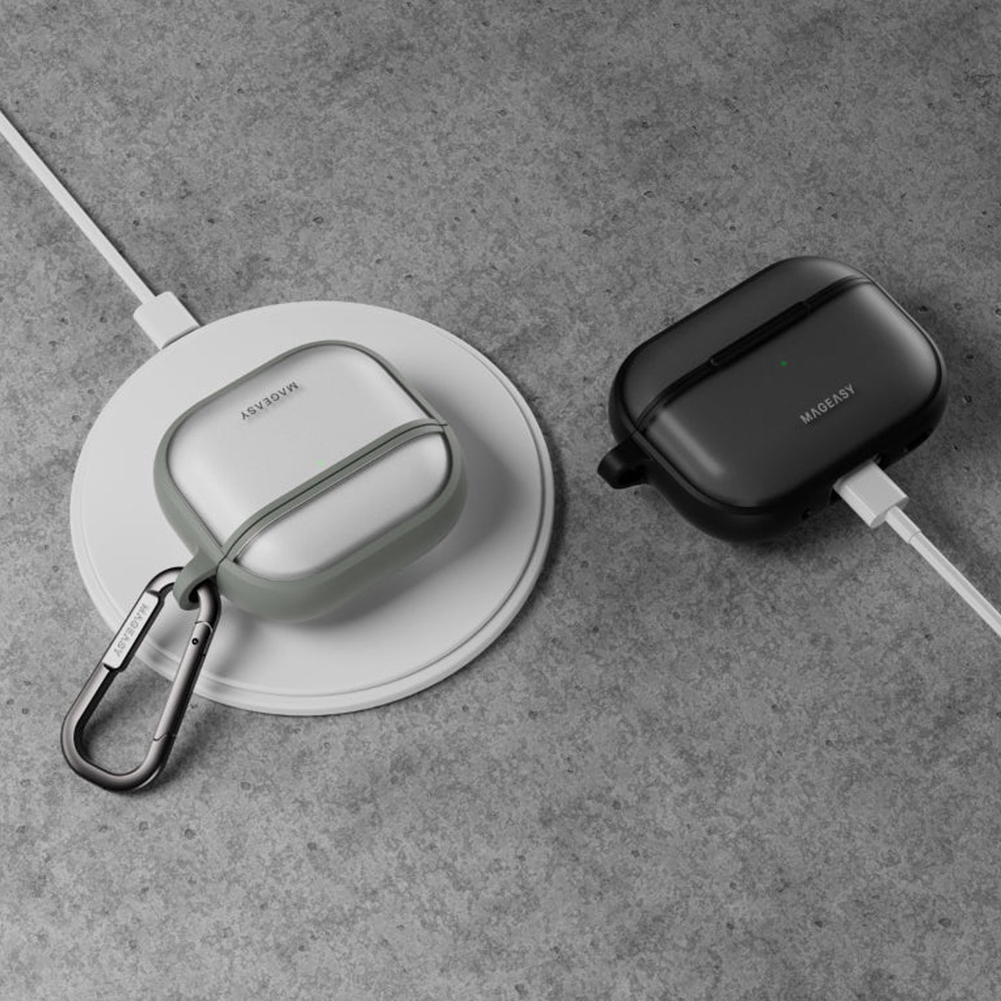 MAGEASY Roam with Carabiner for AirPods Pro 1 / AirPods Pro 2 -Wireless Charging Compatible