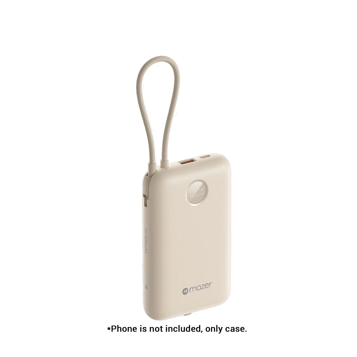 Mazer PowerCharge LINK 20000mAh Power Bank PD35W (Built-in USB-C + Lightning Cables)