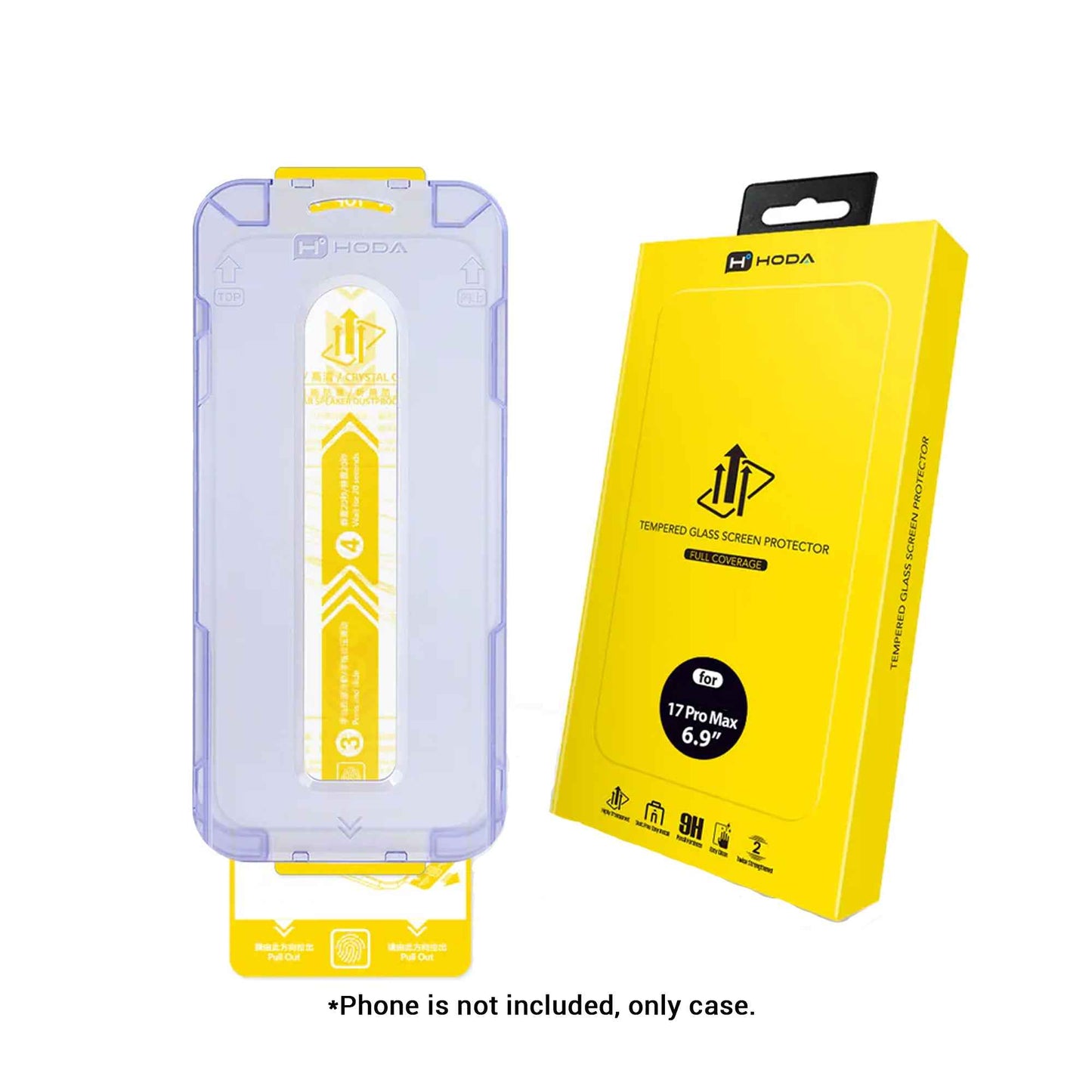 Hoda Full Coverage Tempered Glass Screen Protector for iPhone 17 Series with Dust-Free Helper