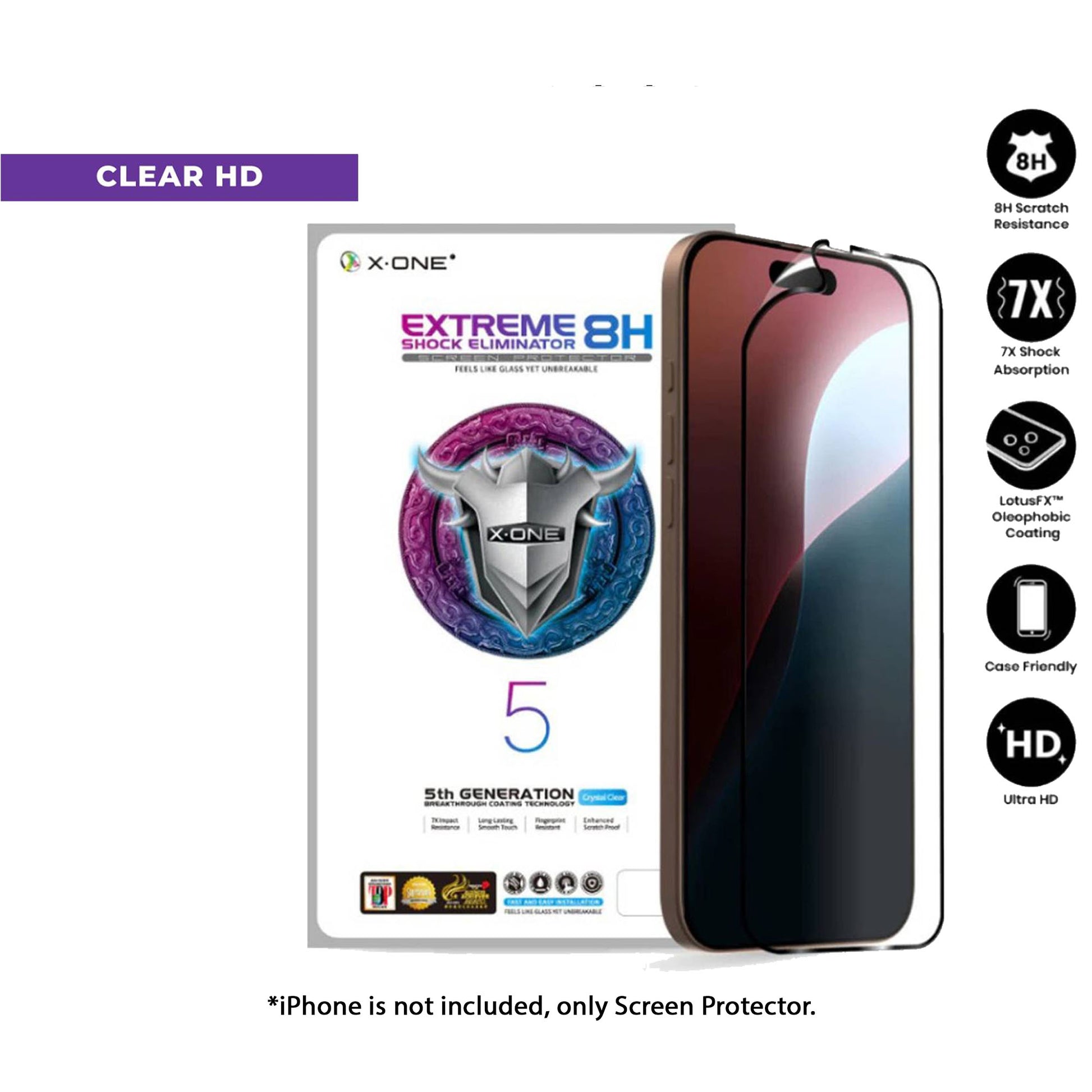X.One Extreme Shock Eliminator 8H (5th Generation) for iPhone 16 Series - Clear HD - Forexengineer -Malaysia