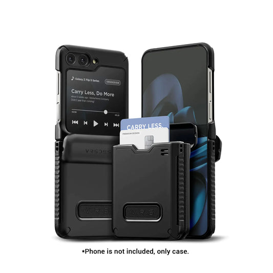 VRS Design Terra Guard Active Go for Samsung Galaxy Z Flip 5 - Case with Wallet Storage - Matte Black