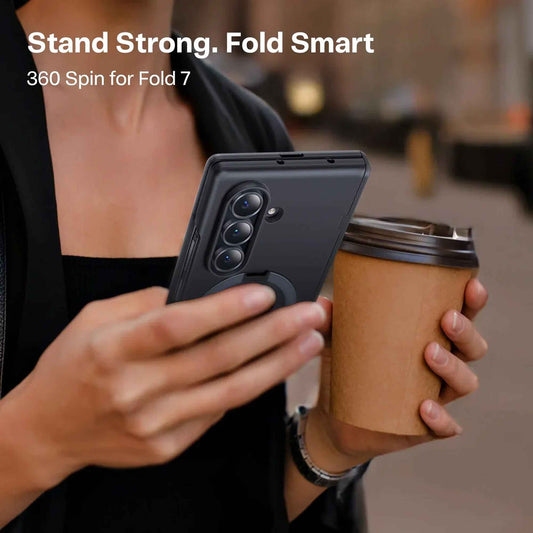 TORRAS Ostand Q3 Spin for Samsung Galaxy Z Fold 7 - Magnetic Case with Hinge Cover