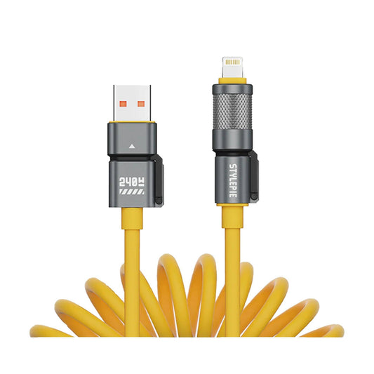 STYLEPIE C74 240W 3.1 PD 4-in-1 Fast Charge Coiled Cable 1.8m 480Mbps Data Transfer - Forexengineer -Malaysia