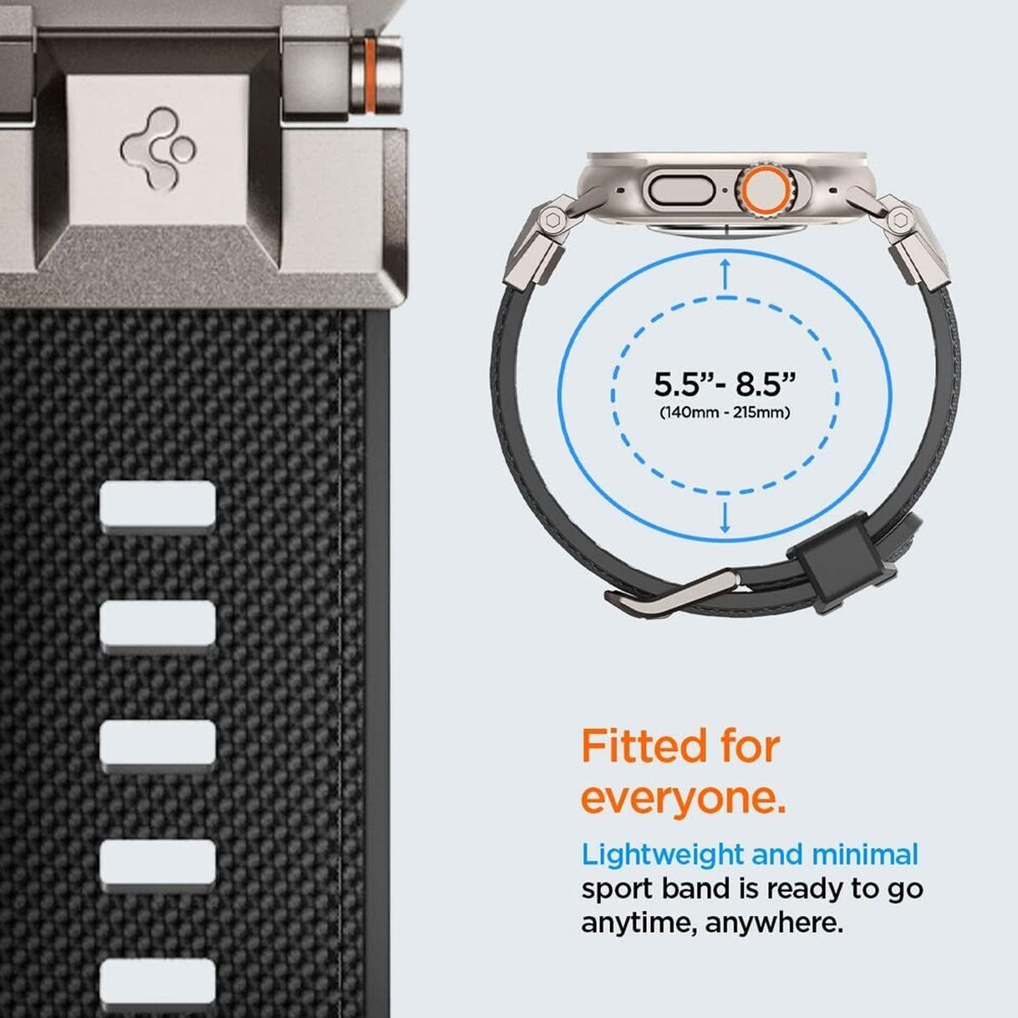 Spigen DuraPro Armor Band for Apple Watch 49mm / 46mm / 45mm / 44mm / 42mm - Black - Forexengineer -Malaysia- 8809896744133