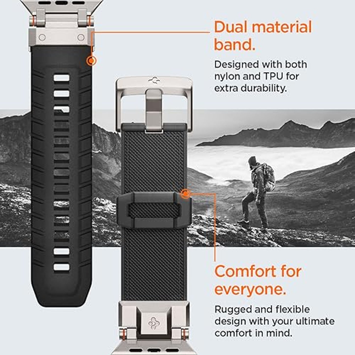 Spigen DuraPro Armor Band for Apple Watch 49mm / 46mm / 45mm / 44mm / 42mm - Black - Forexengineer -Malaysia- 8809896744133