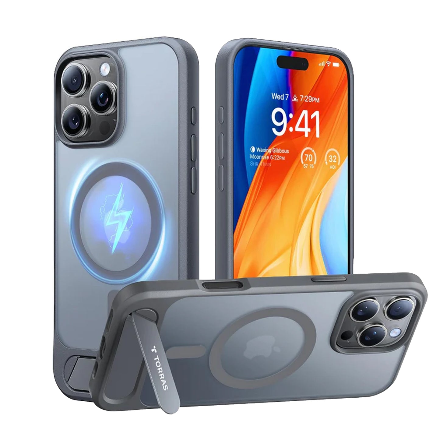 TORRAS Pstand MagSafe Case for iPhone 16 Series - with Kickstand and 4x Military Grade Impact Resistant - Forexengineer -Malaysia- 6970592330431-6970592330400-6970592330448-6970592330417-6970592330455-6970592330424