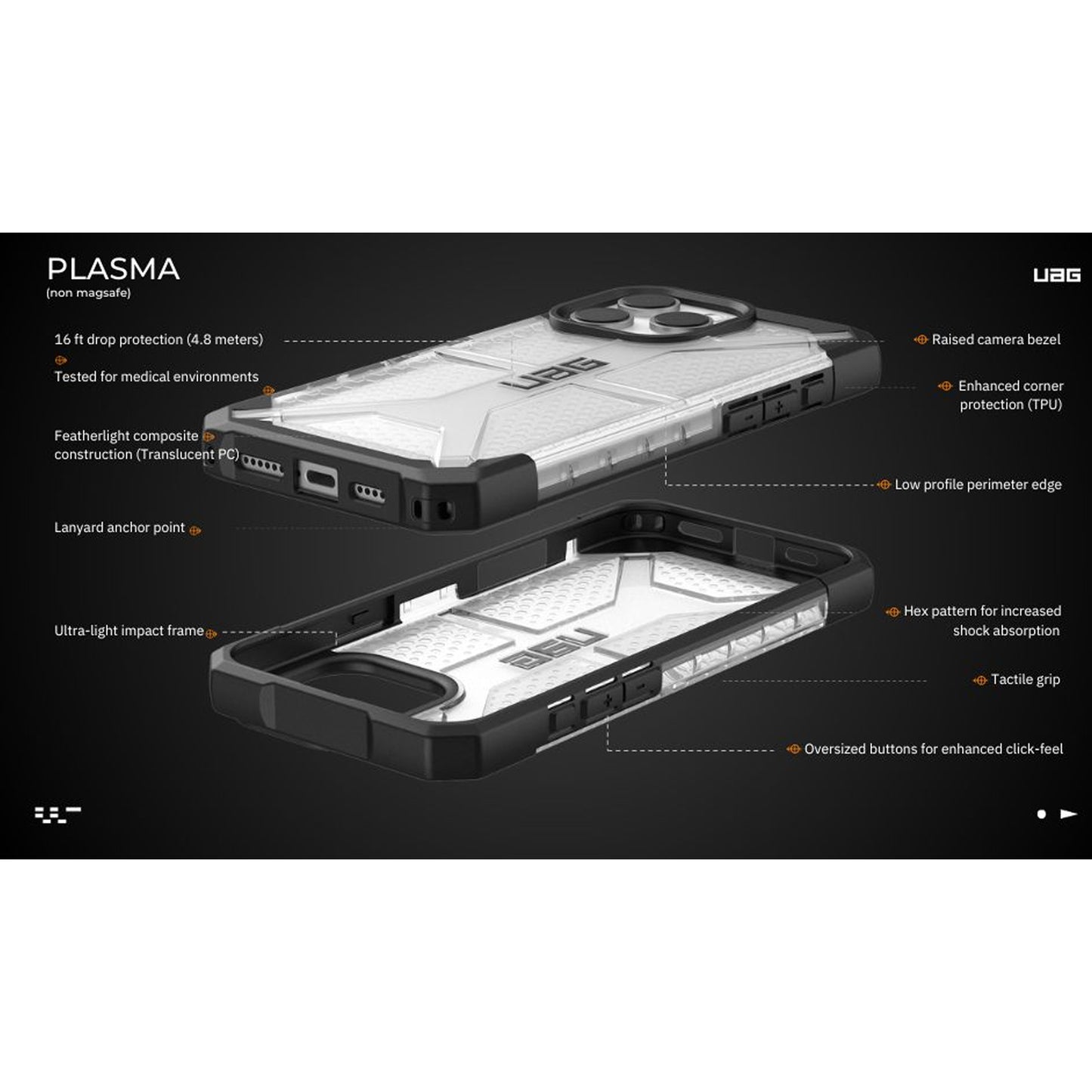 UAG Plasma for iPhone 16 Series - 16 Foot Drop Protection - Forexengineer -Malaysia- 840283915116-840283915093-840283915123-840283915109