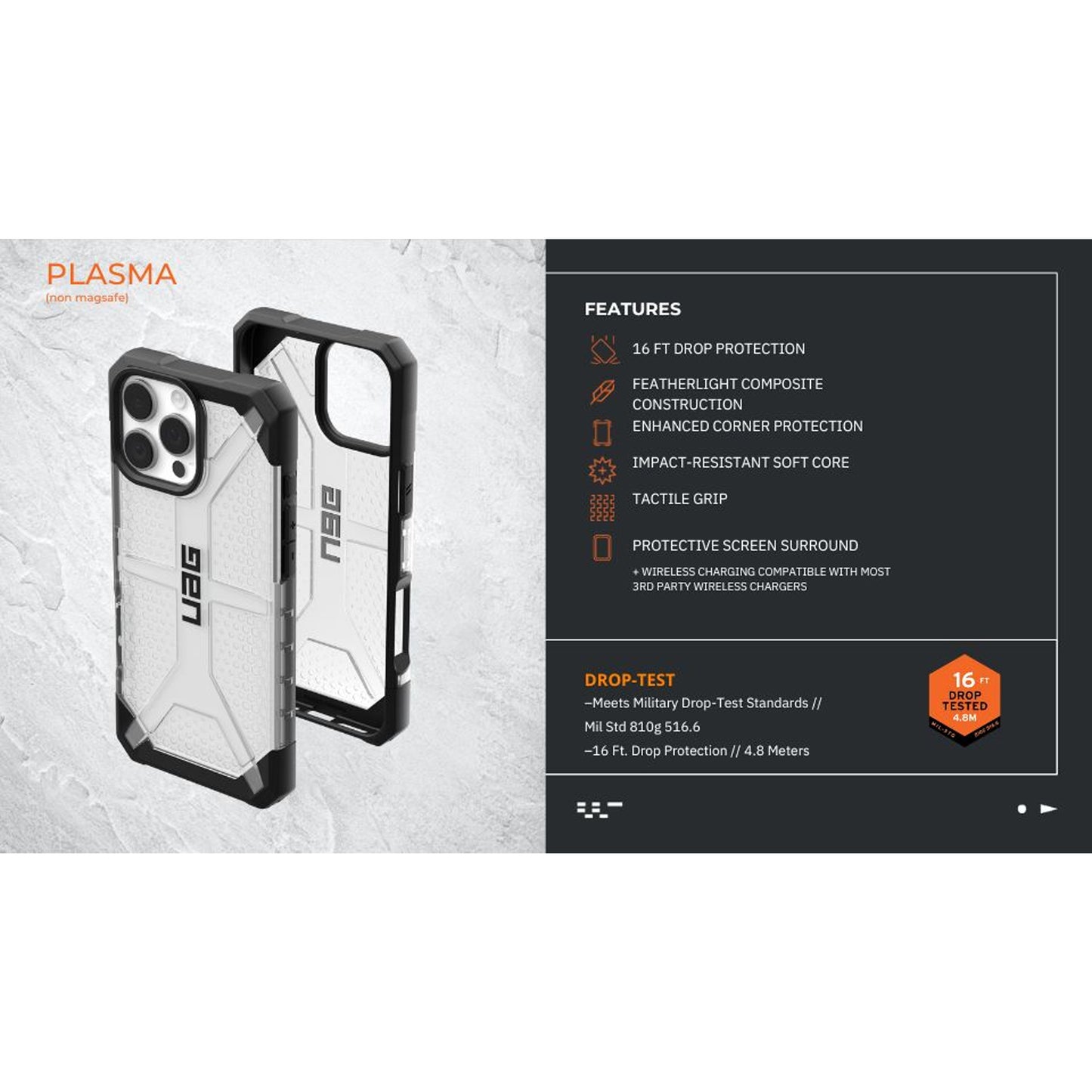 UAG Plasma for iPhone 16 Series - 16 Foot Drop Protection - Forexengineer -Malaysia- 840283915116-840283915093-840283915123-840283915109