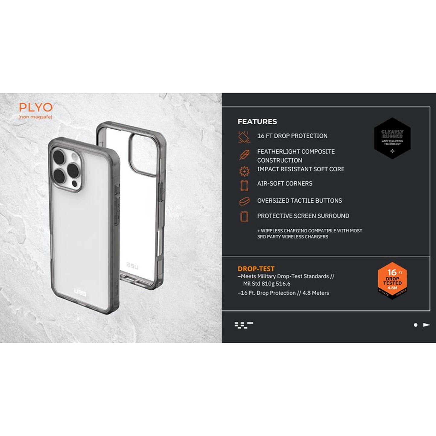 UAG Plyo for iPhone 16 Series - 16 Foot Drop Protection Military Drop Standards - Forexengineer -Malaysia- 840283915314-840283915291-840283915321-840283915307-840283915284-840283915338