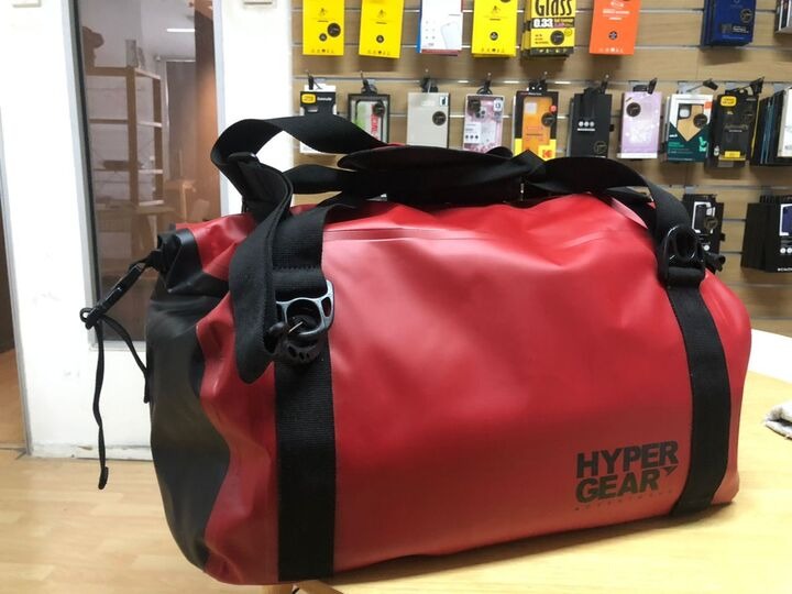 HyperGear Duffel Bag 40L  Travel Bag - 100% Waterproof, Lightweight and Heavy Duty - Red