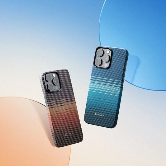 PITAKA MagEZ Case 5 Sunset . Moonrise for iPhone 15 Series - Made with MagSafe SlimBoard™ Module 2.0 - Forexengineer -Malaysia- 749355415335-749355415328-749355415311-749355415304