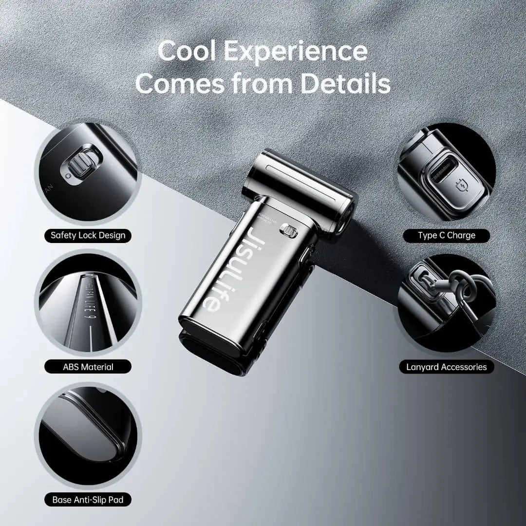 JisuLife CHROME Life9 Handheld Hand Fan Limited Edition 5000 mAh 5 Speeds Control 40000 RPM - Hand Fan